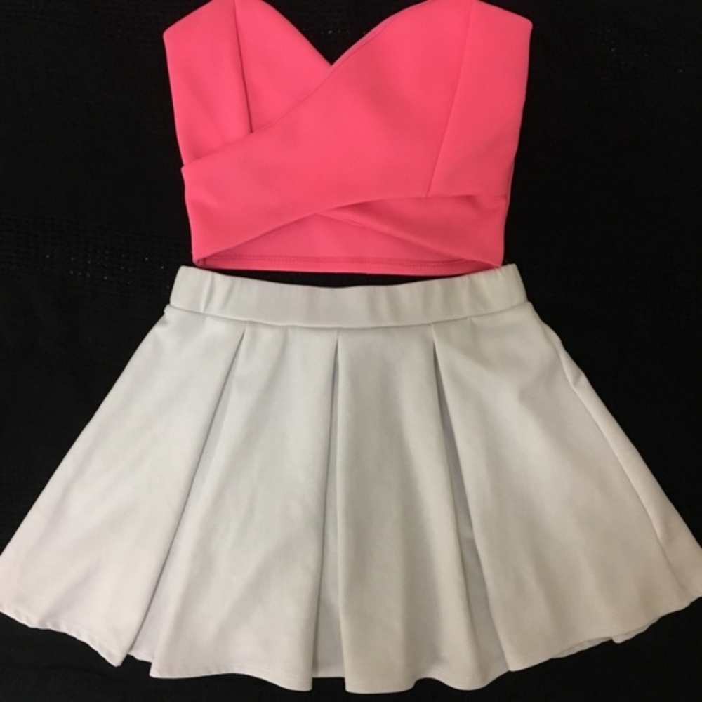 White Pleated Skater/Circle Skirt